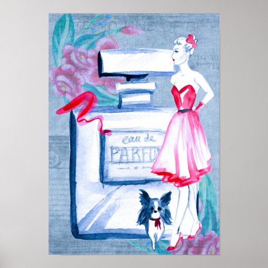 Elegant Eau de Parfum Dames Boudoir Poster (Voorkant)