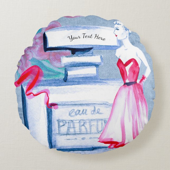  Elegant Eau de Parfum Dames Boudoir Rond Kussen (Voorkant)
