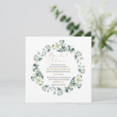 Elegant Ecalyptus Floral Bridal Shower Kaart (Staand voorkant)