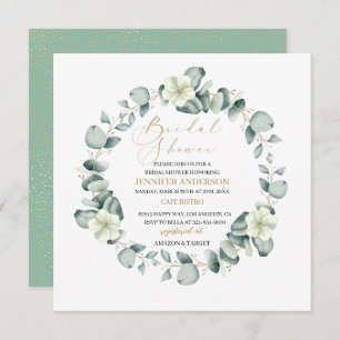 Elegant Ecalyptus Floral Bridal Shower Kaart