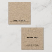 Elegant Echt Kraft Papier Eenvoudig Modern Minimal Vierkante Visitekaartje (Voorkant / Achterkant)