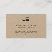 Elegant Echt Kraft Papier Modern Monogrammed Visitekaartje (Achterkant)