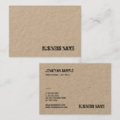 Elegant Echt Kraft Papier Noodlijdende Tekst Sjabl Visitekaartje (Voorkant / Achterkant)