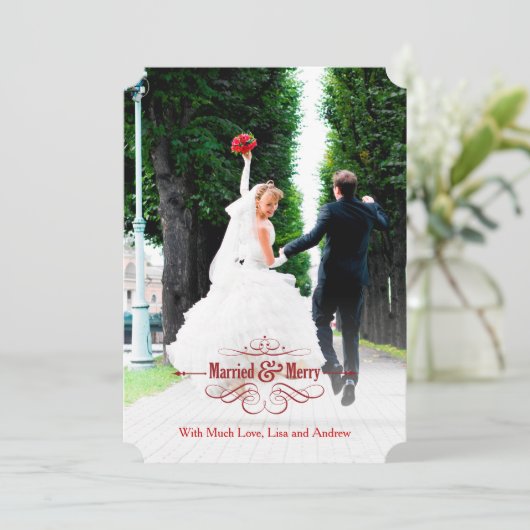 Elegant-echtgenote en -feestkaart Feestdagenkaart (Staand voorkant)