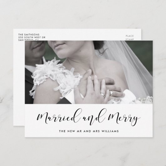 Elegant echtgenote en vrolijk kerstfeest briefkaart (Voorkant / Achterkant)