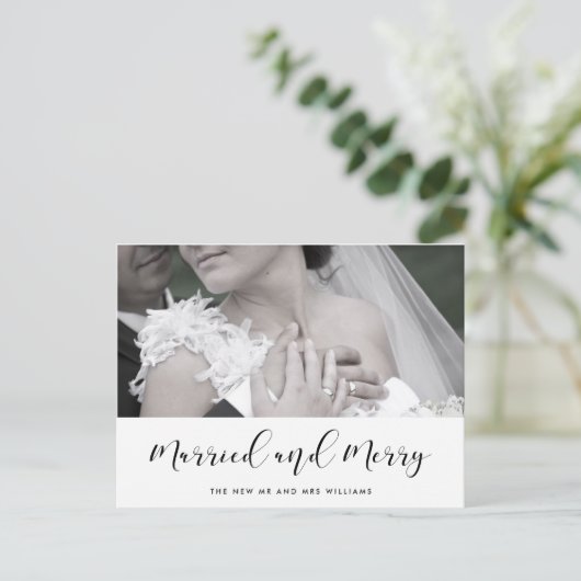 Elegant echtgenote en vrolijk kerstfeest briefkaart (Staand voorkant)