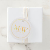 Elegant echtpaar Monogram bruiloft Bedankjes Labels (Met doos)