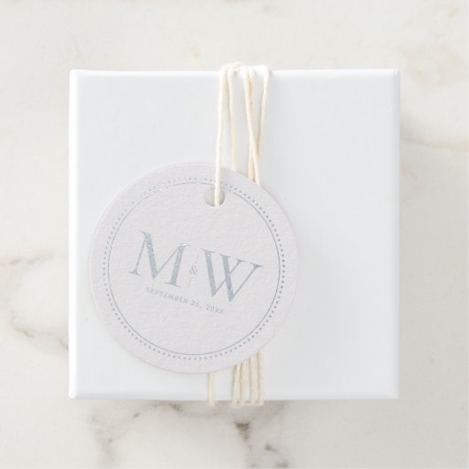 Elegant echtpaar Monogram bruiloft Bedankjes Labels (Met doos)