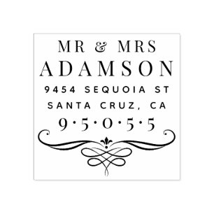 Elegant echtpaar Mr & Mrs Return-adres Rubberstempel