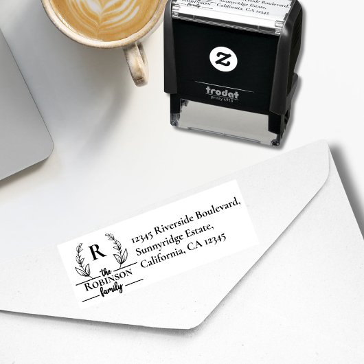 Elegant  echtpaar's retour adres  zelfinktende stempel