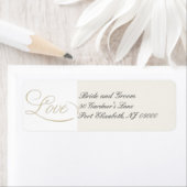 Elegant Ecru LOVE Return Address Labels (Insitu)