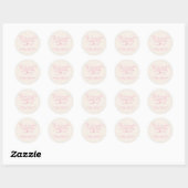 Elegant Ecru Roze Trendy Script Custom Bedankt Ronde Sticker (Vel)