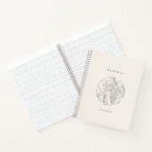 Elegant Ecru Sage Green Flowers Herbs Spiral Notitieboek (Binnen)