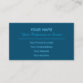 Elegant edelblauw gestreept visitekaartje (Achterkant)