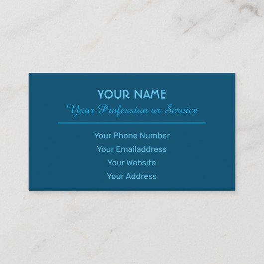 Elegant edelblauw gestreept visitekaartje (Achterkant)