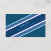 Elegant edelblauw gestreept visitekaartje (Voorkant)