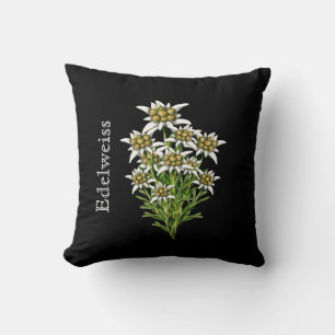 Elegant Edelweiss Floral Pillow Kussen
