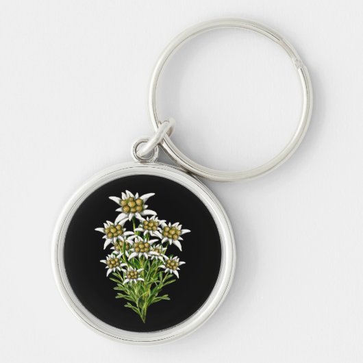 Elegant Edelweiss Flowers Sleutelhanger (Voorkant)