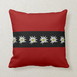 Elegant Edelweiss Red Black American MoJo Pillow Kussen