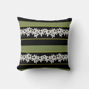 Elegant Edelweiss Striped Pillow Kussen