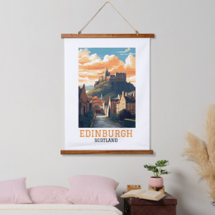 Elegant Edinburgh Schotland Kasteel Vintage Reis Hangend Wandkleed