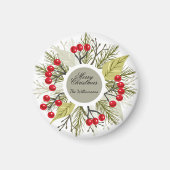 Elegant Editable Christmas Circle Sticker Magneet (Voorkant)