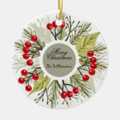 Elegant Editable Christmas/Holiday Keramisch Ornament (Voorkant)