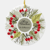 Elegant Editable Christmas/Holiday Keramisch Ornament (Achterkant)