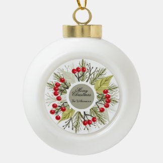 Elegant Editable Christmas/Holiday Keramische Bal Ornament