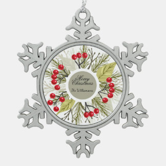 Elegant Editable Christmas/Holiday Tin Sneeuwvlok Ornament
