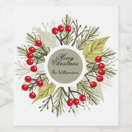 Elegant Editable Christmas Sticker (Enkel label)