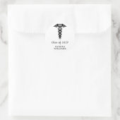 Elegant Editable "Class of " Medical Graduation Ronde Sticker (Tas)