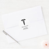 Elegant Editable "Class of " Medical Graduation Ronde Sticker (Envelop)