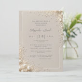 Elegant Editable Cream Seed Pearl Bridal Shower Kaart (Staand voorkant)