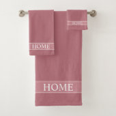 Elegant Editable Home Text op Roos Gold Pink Bad Handdoek (Insitu)