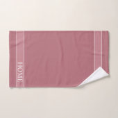 Elegant Editable Home Text op Roos Gold Pink Bad Handdoek (Handdoek)