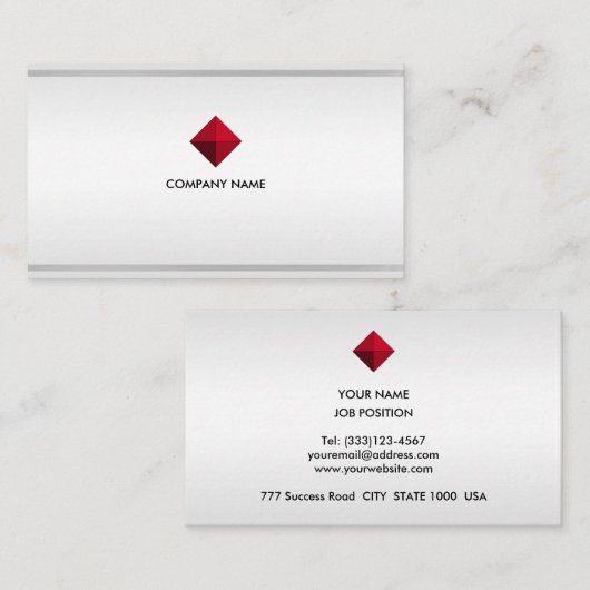 Elegant Editable Logo op zilverharde schijven en s Visitekaartje (Voorkant / Achterkant)