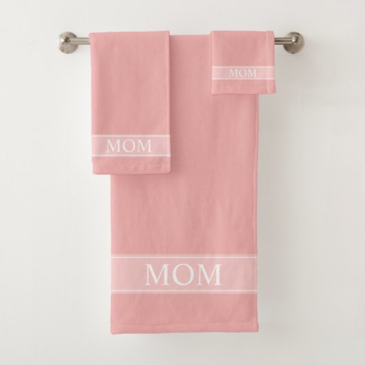 Elegant Editable mam Text op Passion Pink Shades Bad Handdoek (Insitu)