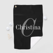Elegant Editable Name en Initiaal Golf Towel Golfhanddoek (Insitu)