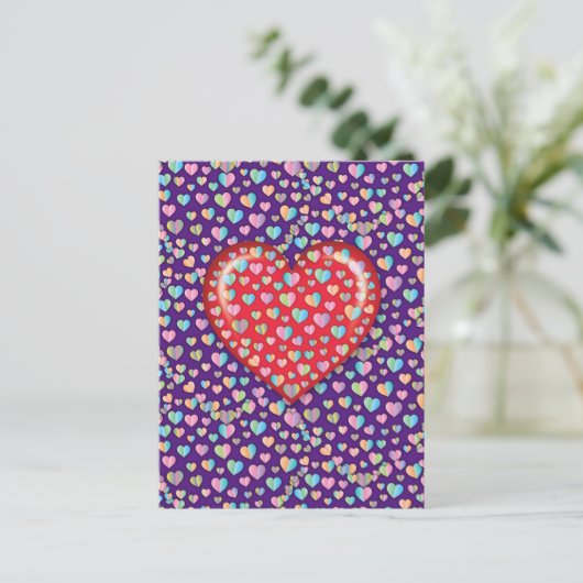 Elegant Editibale Simple Heart Design Briefkaart (Staand voorkant)