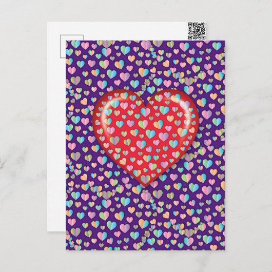Elegant Editibale Simple Heart Design Briefkaart (Voorkant / Achterkant)