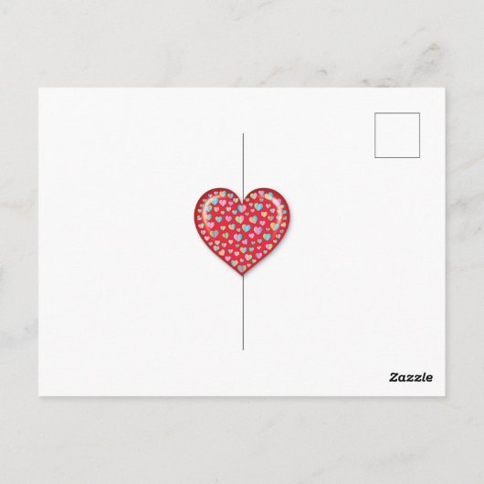 Elegant Editibale Simple Heart Design Briefkaart (Achterkant)