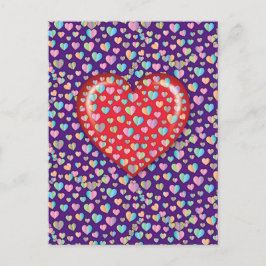 Elegant Editibale Simple Heart Design Briefkaart