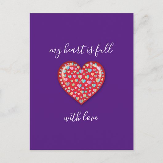 Elegant Editibale Simple Heart Design Briefkaart (Voorkant)