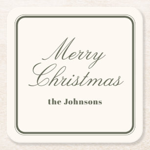 Elegant Editoriaal Prettig Kerstfeest Kartonnen Onderzetters