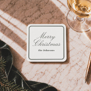 Elegant Editoriaal Prettig Kerstfeest Kartonnen Onderzetters