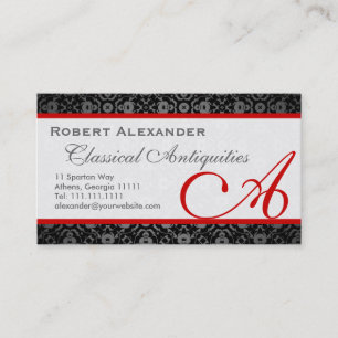 Elegant Edwardian Gentleman's Damask Visitekaartje