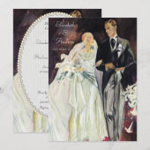 Elegant Edwardian Verloving Kaart (Voorkant / Achterkant)