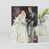 Elegant Edwardian Wedding Kaart (Staand voorkant)