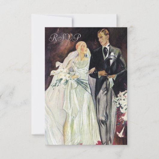 Elegant Edwardian Wedding Rsvp (Voorkant)